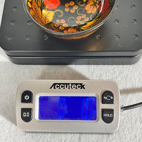 Vintage Russian Khokhloma Hand Turned & Painted Decorative Wooden Bowl Dish - Picture 7 of 7